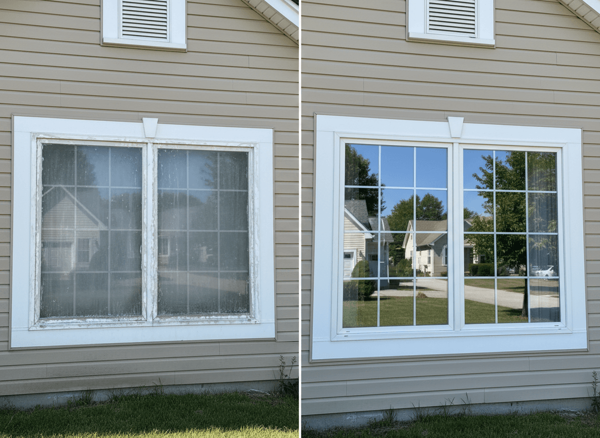 Before and after Window Cleaning